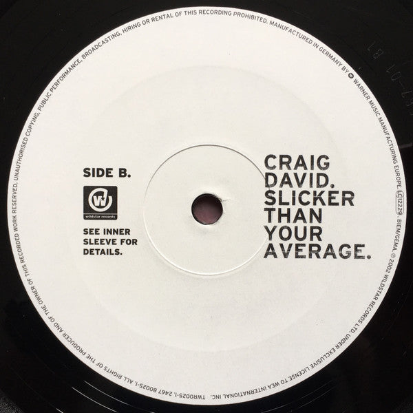 Craig David - Slicker Than Your Average (2xVinyl, LP, Album) Very Good (VG) / Very Good (VG)