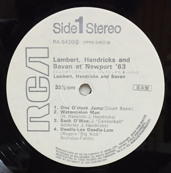 Lambert, Hendricks & Bavan - At Newport '63 (Vinyl, LP, Album, Promo, Stereo) Very Good (VG) / Very Good (VG)