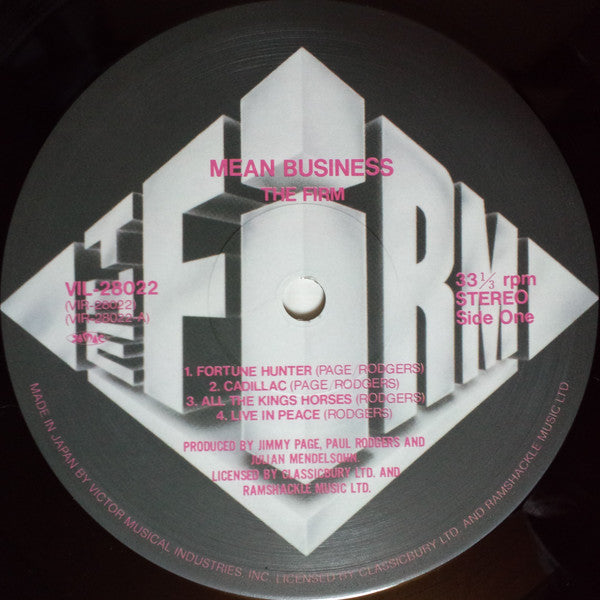 The Firm (7) - Mean Business (Vinyl, LP, Album) Very Good Plus (VG+) / Very Good Plus (VG+)