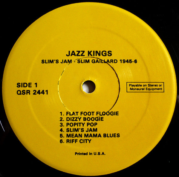 Slim Gaillard - Slim's Jam - Slim Gaillard 1945-6 (Vinyl, LP, Compilation) Very Good Plus (VG+) / Very Good Plus (VG+)