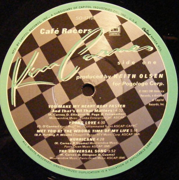 Kim Carnes - Café Racers (Vinyl, LP, Album) Very Good (VG) / Very Good (VG)