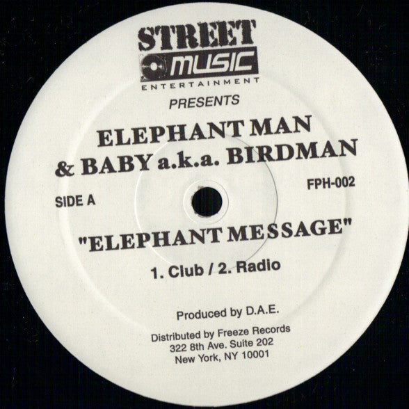 Elephant Man - Elephant Message (Vinyl, 12") Very Good Plus (VG+) / Generic