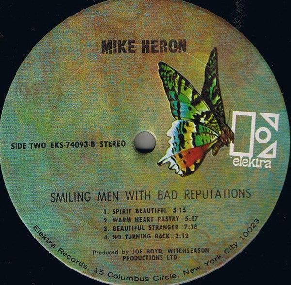 Mike Heron (2) - Smiling Men With Bad Reputations (Vinyl, LP, Album, Stereo) Very Good (VG) / Good (G)
