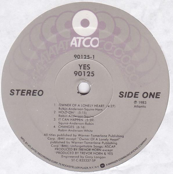 Yes - 90125 (Vinyl, LP, Album, Stereo)