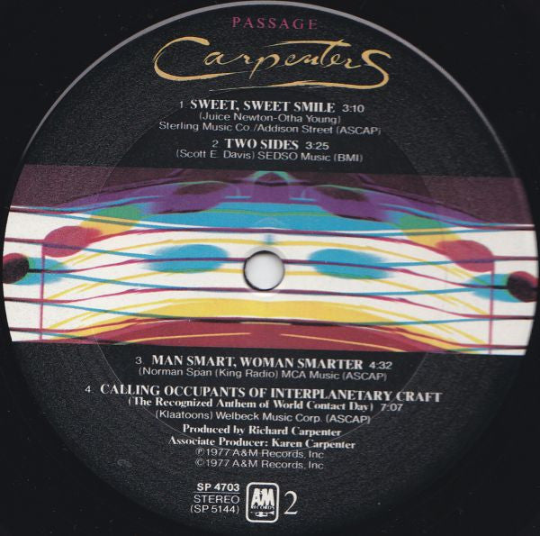 Carpenters - Passage (Vinyl, LP, Album, Repress) Good Plus (G+) / Fair (F)