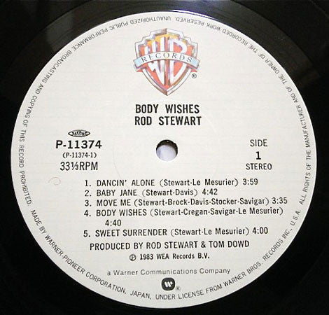 Rod Stewart - Body Wishes (Vinyl, LP, Album, Stereo)