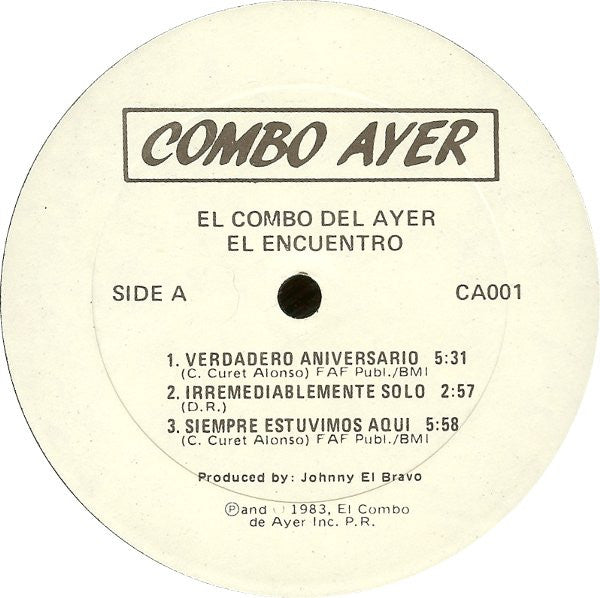 El Combo Del Ayer - El Encuentro (Vinyl, LP, Album) Very Good (VG) / Very Good (VG)