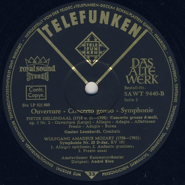 Georg Philipp Telemann - Overtüre • Concerto Grosso • Symphonie (Vinyl, LP) Very Good Plus (VG+) / Very Good (VG)