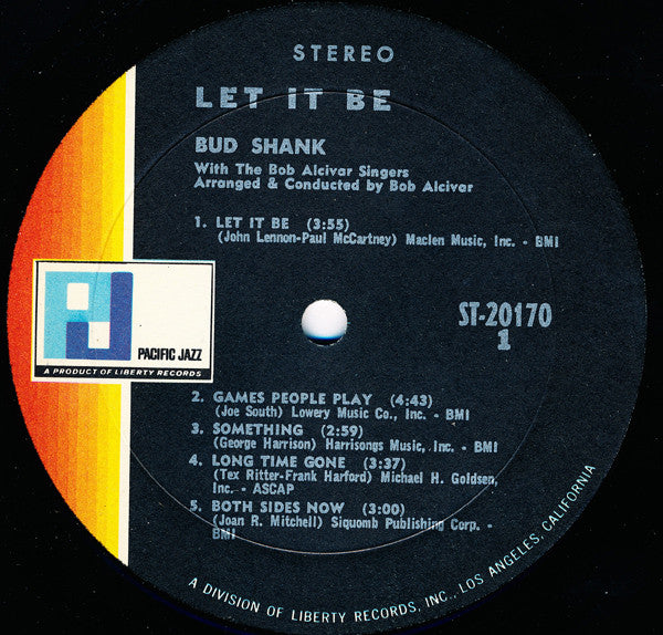 Bud Shank - Let It Be (Vinyl, LP, Album, Stereo) Very Good (VG) / Good Plus (G+)