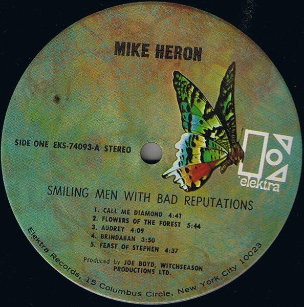 Mike Heron (2) - Smiling Men With Bad Reputations (Vinyl, LP, Album, Stereo) Very Good (VG) / Good (G)