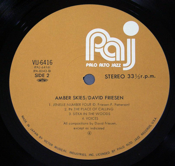 David Friesen - Amber Skies (Vinyl, LP, Album) Very Good Plus (VG+) / Very Good Plus (VG+)