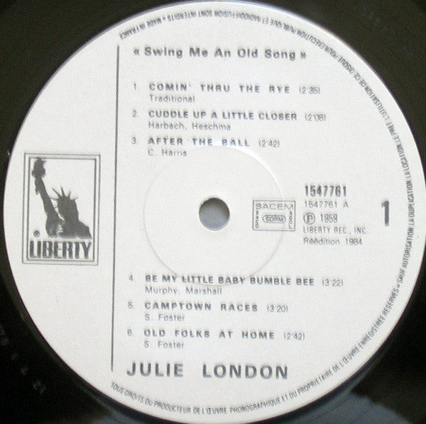 Julie London - Swing Me An Old Song (Vinyl, LP, Album, Reissue) Near Mint (NM or M-) / Very Good (VG)