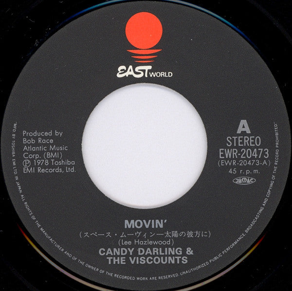 Candy Darling & The Viscounts - Space Movin' (Vinyl, 7", 45 RPM) Very Good Plus (VG+) / Good Plus (G+)