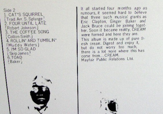 Cream (2) - Fresh Cream (Vinyl, LP, Album, Reissue, Stereo) Very Good Plus (VG+) / Very Good Plus (VG+)