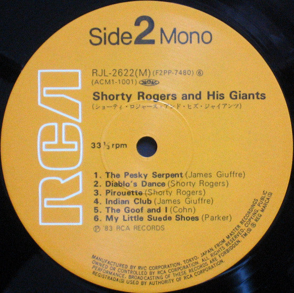 Shorty Rogers And His Giants - Shorty Rogers And His Giants (Vinyl, LP, Album, Reissue, Mono) Very Good Plus (VG+) / Very Good (VG)