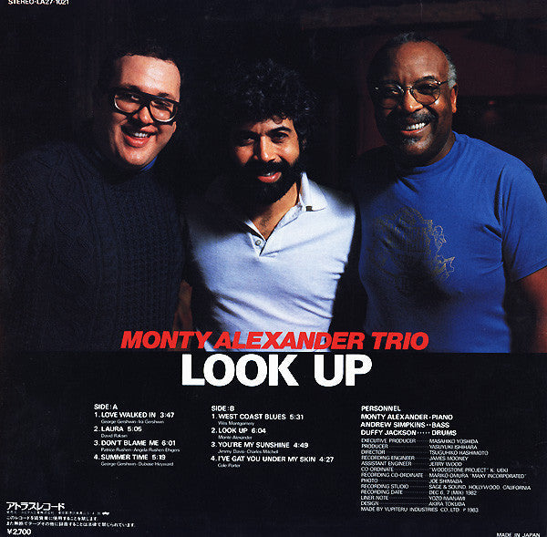 The Monty Alexander Trio - Look Up (Vinyl, LP, Album) Very Good Plus (VG+) / Very Good Plus (VG+)