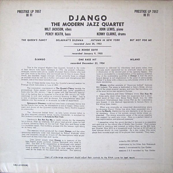 The Modern Jazz Quartet - Django (Vinyl, LP, Album, Reissue, Remast...