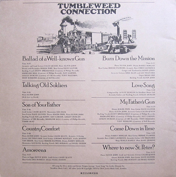 Elton John - Tumbleweed Connection (Vinyl, LP, Album, Reissue) Very Good Plus (VG+) / Very Good (VG)