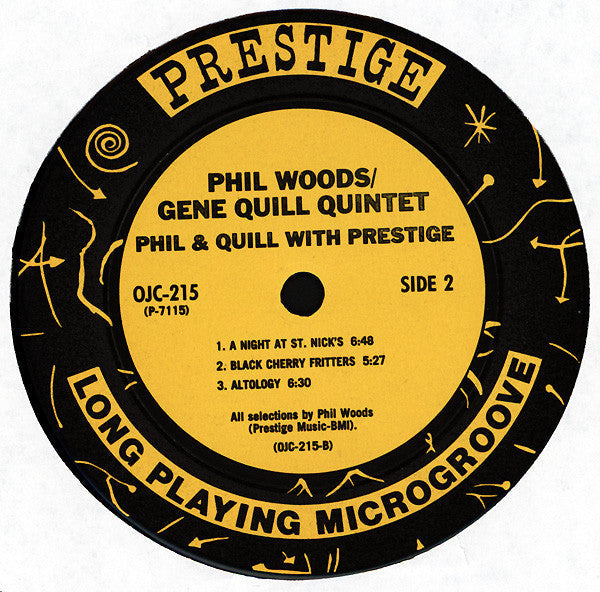 Phil Woods/Gene Quill Quintet - Phil & Quill With Prestige (Vinyl, LP, Album, Reissue) Very Good Plus (VG+) / Very Good Plus (VG+)