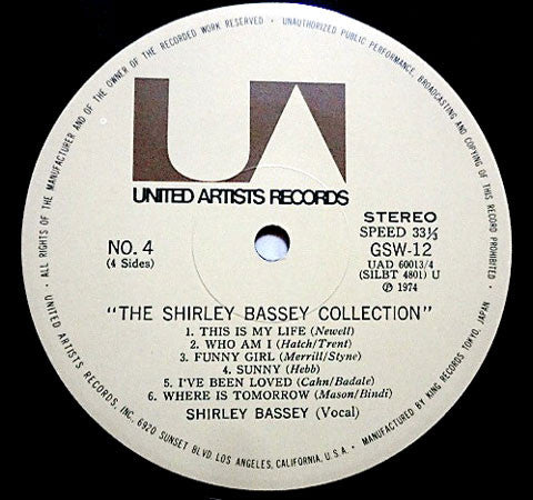 Shirley Bassey - The Shirley Bassey Collection (2xVinyl, LP, Compilation) Very Good Plus (VG+) / Very Good Plus (VG+)