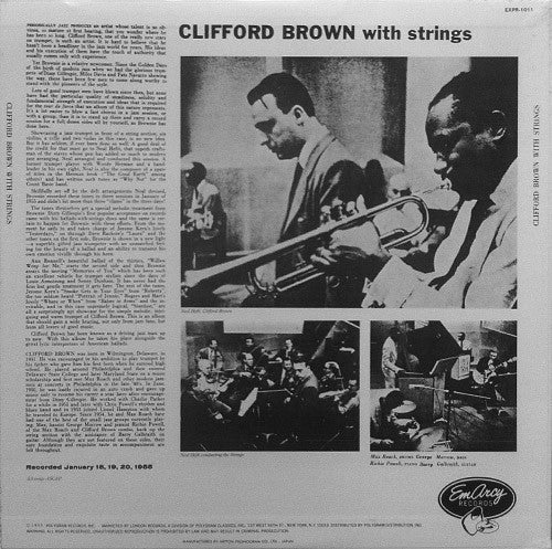 Clifford Brown - Clifford Brown With Strings (Vinyl, LP, Album, Reissue, Mono) Very Good Plus (VG+) / Very Good (VG)