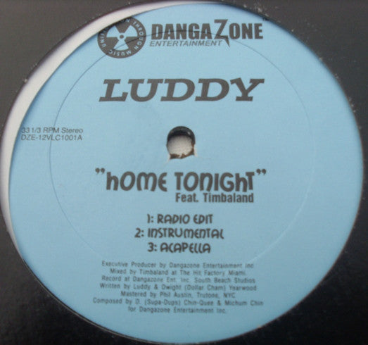 Luddy - Home Tonight (Vinyl, 12", 33 ⅓ RPM, Single) Very Good Plus (VG+) / Very Good Plus (VG+)