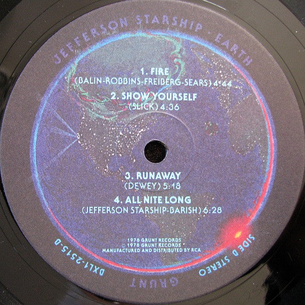 Jefferson Starship - Earth (Vinyl, LP, Album, Stereo) Very Good (VG) / Very Good (VG)