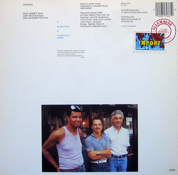 Keith Jarrett - Changes (Vinyl, LP, Album, Stereo) Very Good Plus (VG+) / Very Good (VG)