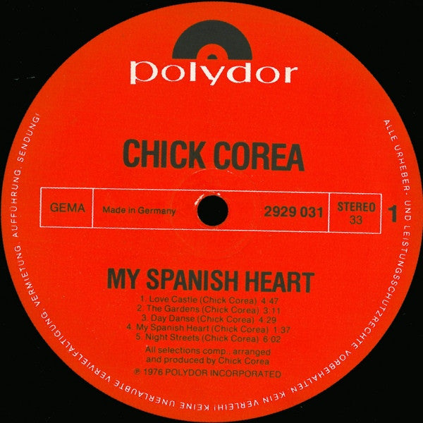 Chick Corea - My Spanish Heart (2xVinyl, LP, Album) Near Mint (NM or M-) / Very Good Plus (VG+)