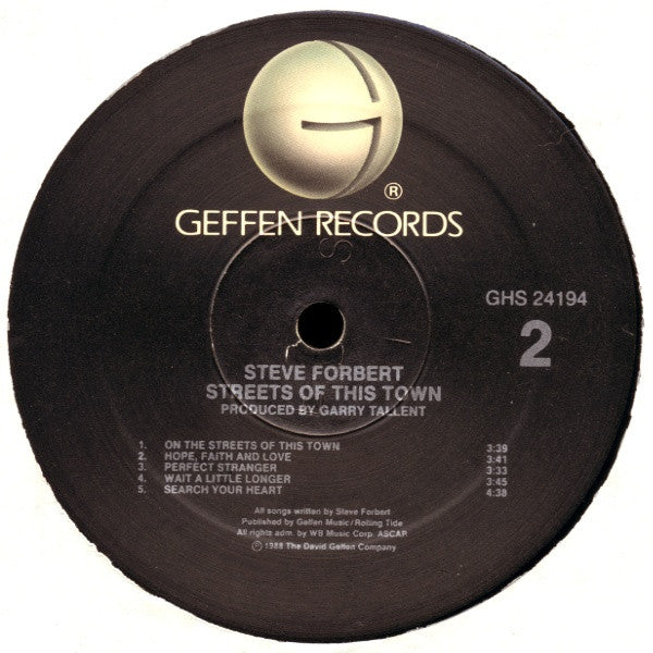 Steve Forbert - Streets Of This Town (Vinyl, LP, Album) Very Good Plus (VG+) / Very Good Plus (VG+)