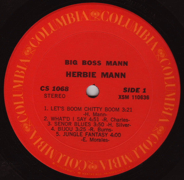 Herbie Mann - Big Boss Mann (Vinyl, LP, Album, Reissue, Stereo) Very Good (VG) / Very Good (VG)