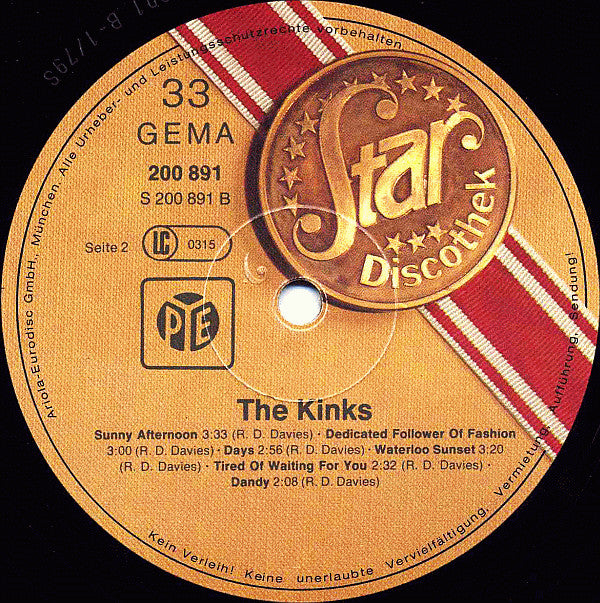 The Kinks - Star-Discothek (LP, Compilation, Repress) - Very Good (VG) / Very Good (VG)