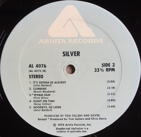Silver (10) - Silver (Vinyl, LP, Album, Stereo) Very Good Plus (VG+) / Very Good (VG)