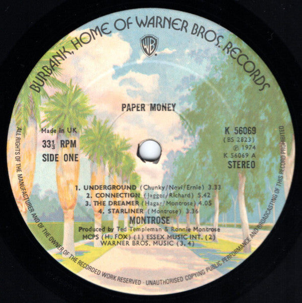 Montrose (2) - Paper Money (Vinyl, LP, Album) Very Good Plus (VG+) / Very Good (VG)
