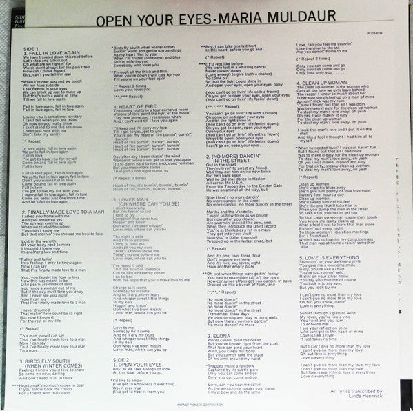 Maria Muldaur - Open Your Eyes (Vinyl, LP, Album)