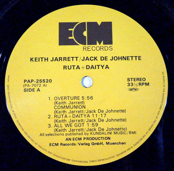 Keith Jarrett - Ruta And Daitya (Vinyl, LP, Album, Reissue) Very Good Plus (VG+) / Very Good Plus (VG+)