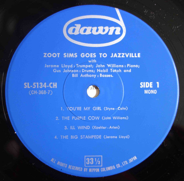 Zoot Sims - Zoot Sims Goes To Jazzville (Vinyl, LP, Mono) Very Good Plus (VG+) / Very Good Plus (VG+)