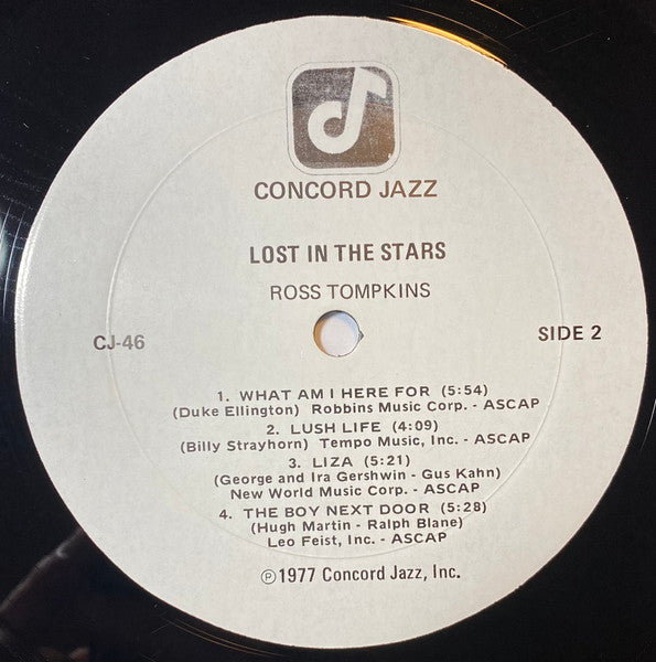 Ross Tompkins - Lost In The Stars (Vinyl, LP, Album) Very Good Plus (VG+) / Very Good (VG)