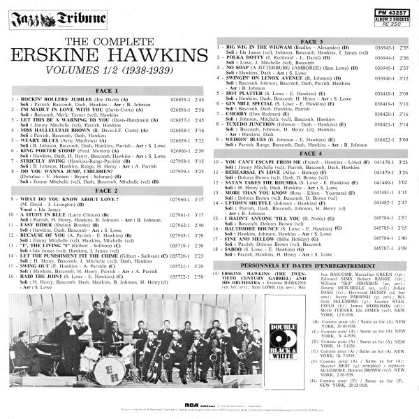 Erskine Hawkins - The Complete Erskine Hawkins Volumes 1/2 (1938/1939) (2xVinyl, LP, Compilation) Very Good (VG) / Very Good Plus (VG+)