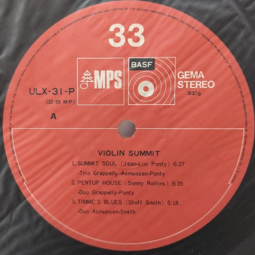 Stuff Smith - Violin-Summit (Vinyl, LP, Album, Reissue, Stereo) Very Good Plus (VG+) / Very Good Plus (VG+)