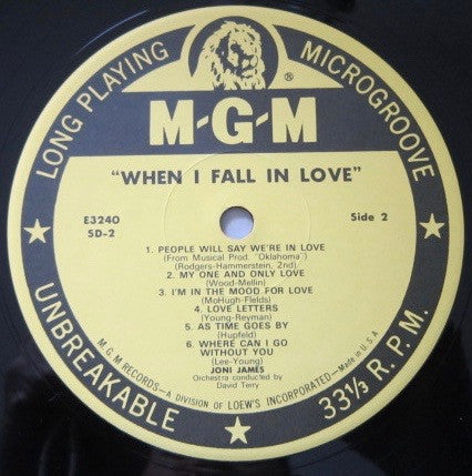 Joni James - When I Fall In Love (Vinyl, LP, Album) Very Good (VG) / Near Mint (NM or M-)