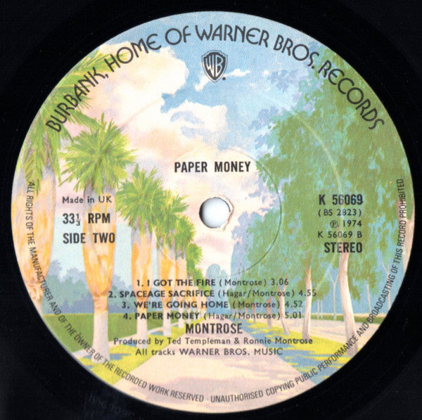 Montrose (2) - Paper Money (Vinyl, LP, Album) Very Good Plus (VG+) / Very Good (VG)