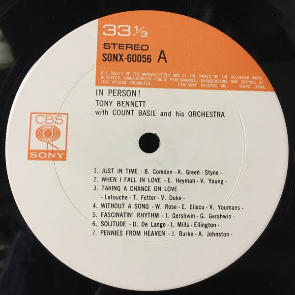 Tony Bennett - In Person! (Vinyl, LP, Album, Reissue, Stereo) Good Plus (G+) / Good Plus (G+)
