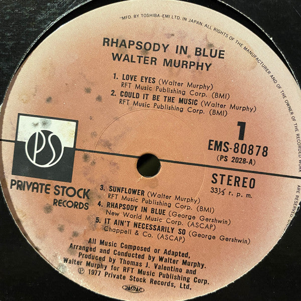 Walter Murphy - Rhapsody In Blue (Vinyl, LP, Album, Stereo) Good Plus (G+) / Good Plus (G+)