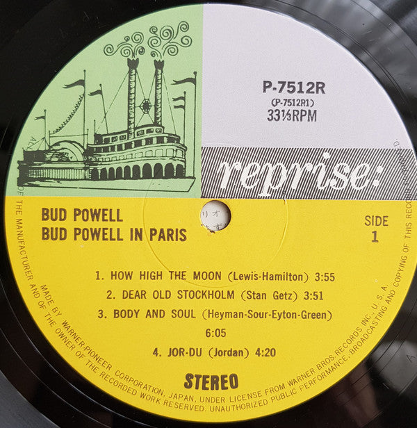 Bud Powell - Bud Powell In Paris (Vinyl, LP, Album, Reissue)
