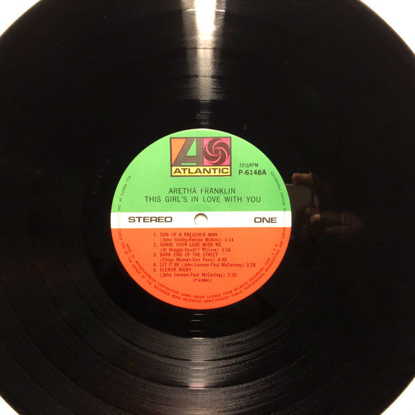 Aretha Franklin - This Girl's In Love With You (Vinyl, LP, Album, Reissue, Stereo) Very Good Plus (VG+) / Very Good (VG)