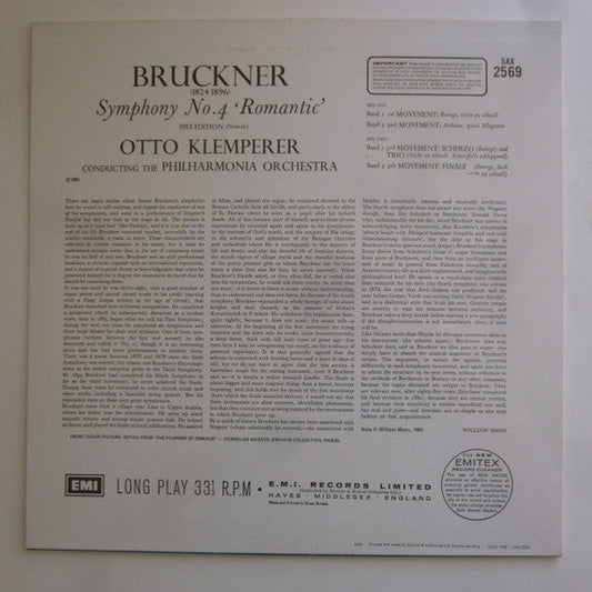 Anton Bruckner - Symphony No. 4 "Romantic" (Vinyl, LP, Reissue, Stereo) Near Mint (NM or M-) / Near Mint (NM or M-)