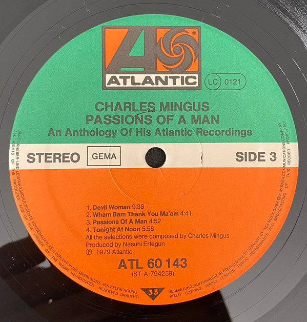 Charles Mingus - Passion Of A Man (An Anthology Of His Atlantic Recordings) (3xVinyl, LP, Compilation, Stereo) Very Good Plus (VG+) / Good Plus (G+)