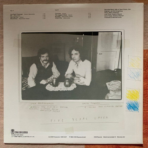 Ralph Towner - Five Years Later (Vinyl, LP, Album, Promo) Very Good Plus (VG+) / Very Good Plus (VG+)