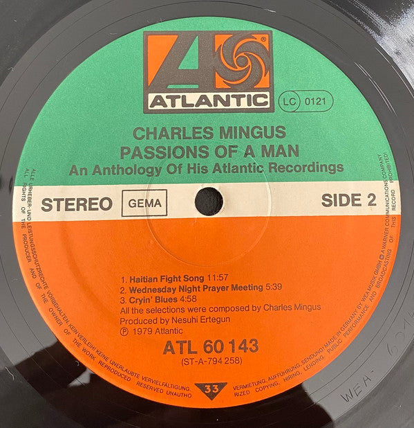 Charles Mingus - Passion Of A Man (An Anthology Of His Atlantic Recordings) (3xVinyl, LP, Compilation, Stereo) Very Good Plus (VG+) / Good Plus (G+)
